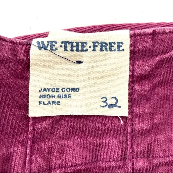 Free People Pants 32 Plum We the Free Jayde Cord High Rise Flare Corduroy - Picture 8 of 15